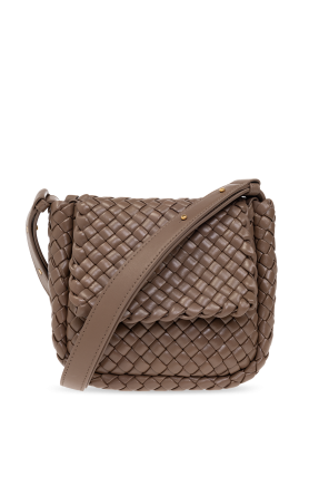 ショルダーバッグ・ポシェット BOTTEGA VENETA  Crossbody Bags Women Leather Brown/Camel Bottega Veneta - Medium Cassette Wood Woven Leather Crossbody